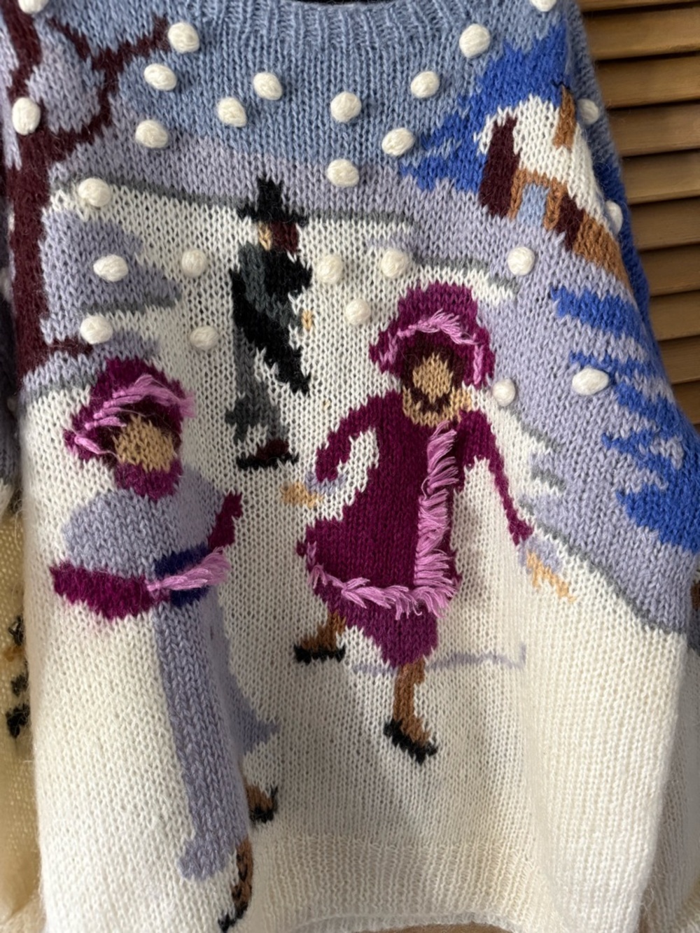 Vintage Samantha Taylor Mohair Winter Scene Sweater - Picture 3 of 8